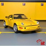 Porsche 911 Turbo 1/36 Ölçek *c&c Model Garage* Çek Bırak Diecast Metal Model Oyuncak Araba - Sarı