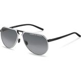Porsche Design P8938 B 6414 Erkek Güneş Gözlüğü - Gümüş