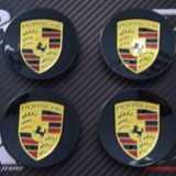 Porsche Siyah Jant Göbeği Kapak Seti 65mm