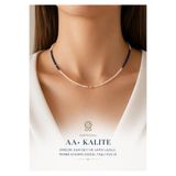 PORSE AA+ Kalite Sertifikalı Gerçek Kum İncili Lapis Lazuli ve Pembe Kuvars Doğal Taşlı Tasarım Minimal Kolye