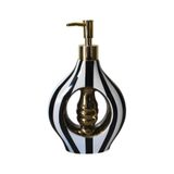 Porselen 500ml Sıvı Sabunluk Siyah Beyaz k282