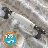 Porselen Beyaz Füme Çizgili 128 Mm Mobilya Mutfak Kulp Çekmece Dolap Kulplar Kulpu Kulbu
