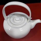 Porselen Demlik Beyaz, 16 cm Çap, 13 cm Yükseklik