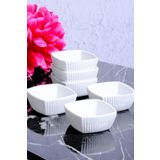 Porselen Diyari 6Li Porselen Kare Sosluk Cerezlik (7X7x3 Cm)