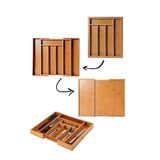 Porselen Diyarı Bambu Ayarlanabilir Çekmece İçi 5 ve 7 Bölmeli Kaşıklık Organizer
