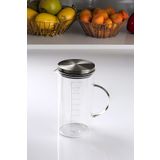 Porselen Diyarı Cam 1000 Ml Kulplu Çelik Kapaklı Ölçü Kabı