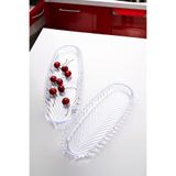 Porselen Diyarı Lively 2'li 33 cm- 39 cm Lüks Plastik Servis Tabağı & Sunum Seti & Kayık Tabak
