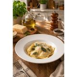 Porselen Diyarı Modern Mat Beyaz Seramik Salata ve Makarna Tabağı (26 Cm) – Dekoratif Salata Veya Makarna Kasesi