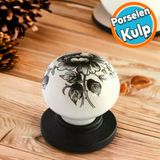 Porselen Dugme Kulplar Mobilya Mutfak Dolabi Cekmece Dolap Kapak Kulpu Kulbu Siyah