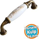 Porselen Eskitme Antik Sarı 96 Mm Mobilya Mutfak Çekmece Dolap Dolabı Kulpu Kulbu Kulpları