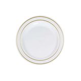 Porselen Görünümlü Altın Yaldızlı Plastik Tabak 19 cm 6'lı