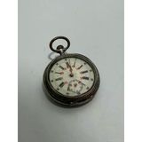 Porselen Kadran Kurmalı Gümüş Kasa Cep Saati 48Mm 2.El (Arızalı)
