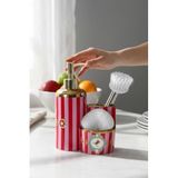 Porselen Karnaval Gold 3 lü Set Sıvı Sabunluk, Sünger ve Fırça 412