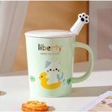 Porselen Kupa Civcivli Kedi Liberty Love The Most Kapaklı Kaşıklı 1 Adet