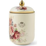 Porselen Kurabiye Kutusu 19CM, Vintage Çiçek Desenli, 900ML