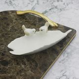 Porselen Kuşlu Şekerlik Lokumluk Mini Tabak 20cm
