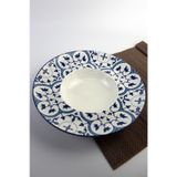 Porselen Makarna Tabağı 27 Cm Çukur Tabak Mavi03m
