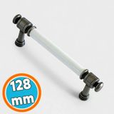 Porselen Sedef Eskitme Antik Gümüş 128 Mm Mobilya Mutfak Dolap Kulpu Kulbu Kulpları