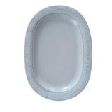 Porselen Servis Tabağı Seti 4'lü – Oval Şık Desenli Beyaz Tabak – 24x17 cm – Sunum Mezeler Tatlı İçin Uygun