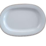 Porselen Servis Tabağı Seti 4'lü – Oval Şık Desenli Beyaz Tabak – 30x21 cm – Büyük Boy Sunum Mezeler Tatlı İçin Uygun