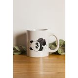 Porselen - Sevimli Panda Tasarımlı Kupa Bardak- Makinede Yıkanabilir HSPLİNM-4102