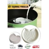 Porselen Süt Taşı – Süt Taşırmaz Milk Saver, Taşma Önleyici Kaynarken Uyarı Veren Mutfak Aparatı - Beyaz