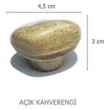 Porselen Taş Düğme Tek Vidalı Mobilya Dolap Kulp - Açık Kahverengi