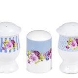 PORSELEN TUZ/BİBER KÜRDANLIK SET 4 PÇ GÜL DESEN