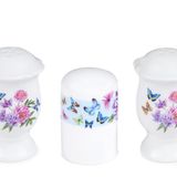 PORSELEN TUZ/BİBER KÜRDANLIK SET 4 PÇ KELEBEK DESEN