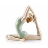 Porselen Yoga Yapan Kadın Dekoratif Biblo, 14x8x12 cm, Mint Yeşili