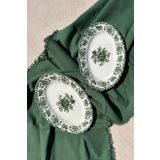 porselenden Antique Green 2li 20 Cm Premium Porselen Küçük Boy Kahvaltılık Kayık Sunum Servis Seti