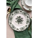 porselenden Antique Green 6 kişilik 25 cm Özel Tasarım Premium Porselen Servis Tabağı Takımı