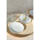 porselenden Aura Gold 6 kişilik 12 cm 6’lı Premium Porselen Çay Tabağı Takımı Altın Kenarlı (inci)