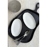 porselenden Aura Gümüş 2li 20 Cm Premium Porselen Küçük Boy Kayık Kahvaltılık Mezelik Sunum Servis Seti