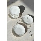 porselenden Aura Gümüş 4'lü 12 cm Krem Porselen Reçellik / Lokumluk 4 Parça