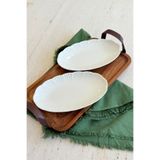porselenden Aura Krem 2li 20 Cm Premium Porselen Küçük Boy Kayık Kahvaltılık Mezelik Sunum Servis Seti