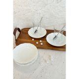 porselenden Aura Krem 6 kişilik 12 cm 6’lı Premium Porselen Çay Tabağı Takımı İnci Model