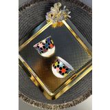 porselenden Black Star Gold Premium 2'li Mırra (TABAKSIZ) Espresso Kahve Fincanı Takımı