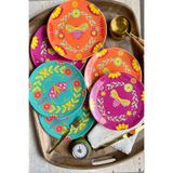 porselenden Butterfly Mix 6 Kişilik 19 cm Renkli Kelebek Desenli Porselen Pasta Tabağı Takımı 6 ADET