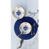 porselenden Elizabeth Altın Yaldızlı 19 Cm 6 Kişilik Porselen Krem Retro 6'lı Pasta Tabağı Sunum Servis Seti