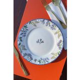 porselenden Kanaviçe Lilac 6 Kişilik 25 cm Özel Tasarım Premium Porselen Servis Tabağı Takımı