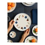 porselenden Katy Kit Blue 25 cm 6 kişilik servis, kahvaltı, ikram tabağı premium porselen