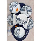 porselenden Leon 6 kişilik 25 cm Özel Tasarım Porselen Servis Tabağı Sunum Tabak Takımı