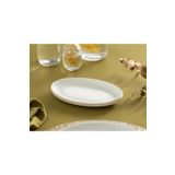 porselenden Modern Gold Altın 2li 20 Cm Porselen Küçük Boy Krem Kayık Sunum Tabağı Servis Seti