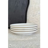 porselenden Modern Gold Krem 4 Kişilik 21 Cm Premium Porselen Pasta Tabağı Sunum Seti