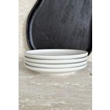 porselenden Modern Gümüş Krem 4 Kişilik 21 Cm Premium Porselen Pasta Tabağı Sunum Seti