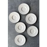 porselenden Modern Gümüş Krem 6 Parça 11 Cm 6 Kişilik Premium Porselen Gümüş Yaldızlı Çay Tabağı Takımı