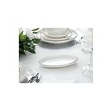 porselenden Modern Gümüş Silver 2li 20 Cm Krem Küçük Boy Porselen Kayık Servis Tabağı Seti