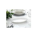 porselenden Modern Gümüş Silver 2li 25 Cm Orta Boy Krem Kayık Sunum Tabağı Servis Seti