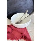 porselenden Modern Krem 19 cm 2'li Derin Premium Porselen Salata Kasesi Sunum Seti